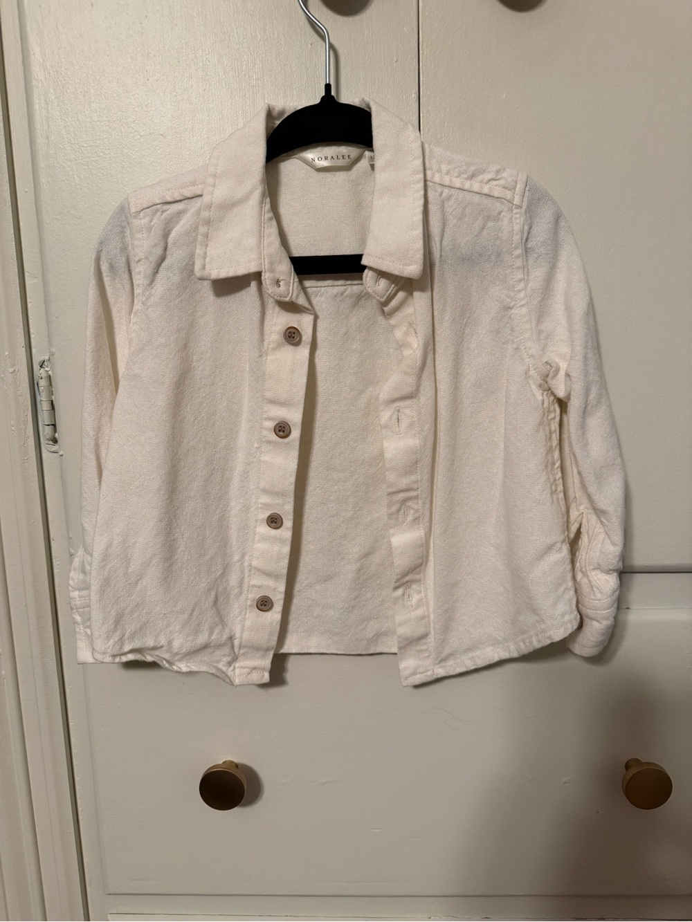Noralee Harrison button down shirt in ivory poplin